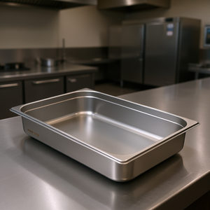 Vassoio Rettangolare Professionale in Acciaio Inox per Bagnetto a Vapore, Profondità 4 Pollici, Anti-Intasamento, Grado Ristorazione, Lavabile in Lavastoviglie - Product Image 2