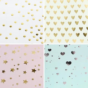 Custom Eco-Friendly Double-Sided Metallized Gift <b>Wrap</b> <b>Rolls</b> Gold Stars Dots Patterns Recyclable Craft Packaging <b>Paper</b> Digital - Product Image 2