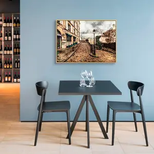 Streetscape Decorative Home Decor Wall Art Framed Canvas Landscape Paintings