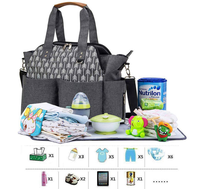 Maßgefertigter Vintage Multifunktionaler Großraum-Windel-Organizer Tragbare Baby-Windeltasche mit Reißverschluss und Schriftzug
