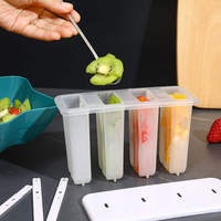 Sûr BPA Silicone Fabricants De Crème Glacée Popsicles Moules Ensembles 4 PCS Ice Pop Makers Moule À Crème Glacée Réutilisable