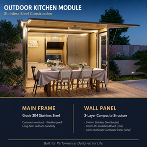 Casa de BBQ YEYON OEM con Gabinetes de Cocina y Parrilla a Gas, Montaje Rápido con Baño, Sin Base, Gabinete de Cocina para Exteriores - Product Image 2
