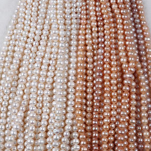 Perles d'eau douce naturelles Zhuji 9-10 mm, blanches, ovales, en forme d'œuf, pour la fabrication de bijoux, collier, bracelet, vente en gros - Product Image 1