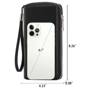 <span class=keywords><strong>Portafoglio</strong></span> Lungo da <span class=keywords><strong>Donna</strong></span> Multitasche con Chiusura a Zip RFID Antifurto, Fodera in PU, <span class=keywords><strong>Grande</strong></span> Capacità, Nuovo Stile - Product Image 3