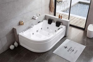 1.8m moderno per vasca idromassaggio idromassaggio grande acrilico Hydro cascata vasche idromassaggio con scolapiatti ammollo & funzione di massaggio per - Product Image 6