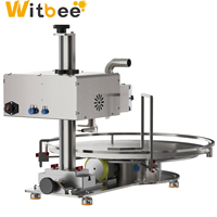 Machine de remplissage semi-automatique rotative à écran tactile intelligent 10L/min, haute efficacité, contrôlée par PLC, pour miel, huile, bouteilles en verre/bocaux