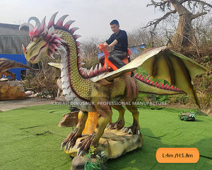 Dragons animatroniques réalistes à monter, tête de dragon réaliste à monter, effets de pulvérisation de fumée et de lumière nocturne personnalisés - Product Image 6