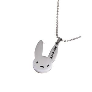 DAIHE Hip Hop Lil Peep Sign Love Rabbit Acero inoxidable rapero colgante collar gótico hombres mujeres Collar para jóvenes cantantes Fans - Product Image 5