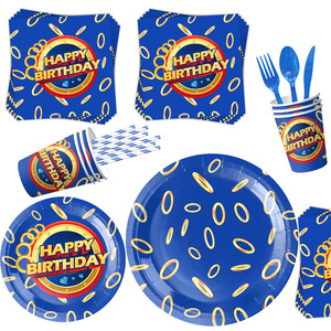 HLC - Vajilla y Decoraciones Personalizadas para Fiestas de 10 Personas, Estilo Dibujos Animados, para Fiestas de Cumpleaños Infantiles, Juegos de Platos y Servilletas - Product Image 2