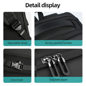 حقيبة ظهر HEROIC KNIGHT مخصصة مقاومة للماء للرجال مع منفذ USB وحقيبة عمل وحقيبة كمبيوتر - Product Image 5