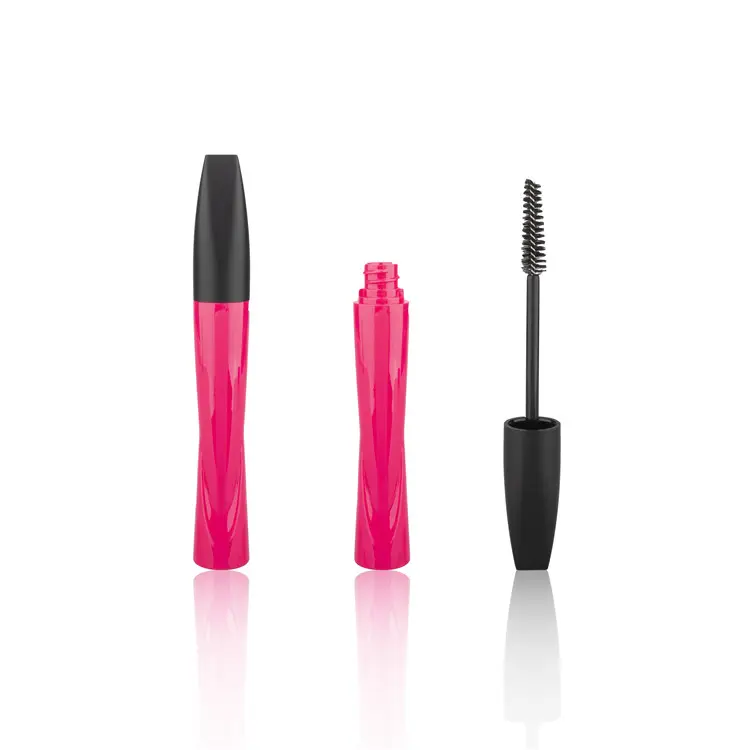 Make Your Own Solid Black Pink Mascara Tube Empty Bottle Cosmetic Packaging Plastic Material Mascara Hair Magic Tube with Brush
