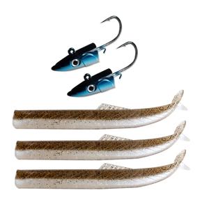 Señuelo de pesca de plástico blando con cabeza de jig metálica, cebo artificial de silicona Ocean Sandeel, señuelo de jigging blando para lubina, <span class=keywords><strong>precio</strong></span> de fábrica OEM - Product Image 1