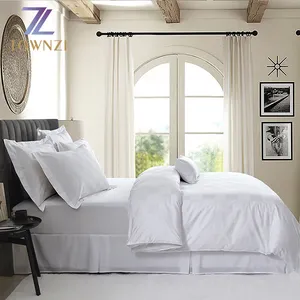 Dengan Harga Murah Jacquard Raja Ukuran Duvet Hotel Mewah Set Tempat Tidur 300TC 4 Pcs Sprei Hotel