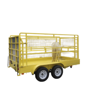 Tandem Axle Livestock <b>Trailer</b> / With Cage & Ramp for Farm Animal Transport - Product Image 1