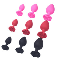 Ensemble de bouchons anaux en silicone en forme de rose, fille japonaise, AV adulte, petit, moyen, grand, 3 tailles, jouets anaux pour hommes et femmes