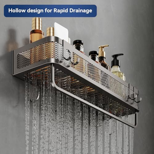 Étagère de rangement pour salle de bain, murale sans perçage, pour toilettes, lavabo, lavage des mains, étagère murale suspendue pour la douche - Product Image 3
