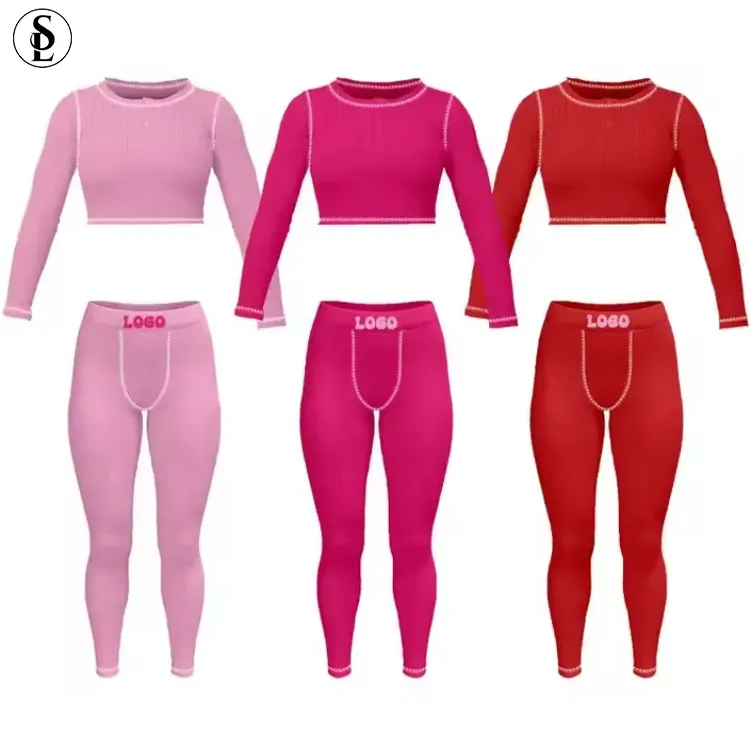 High Quality Loungewear Women Set Cotton Ribbed Custom Logo Plus Size Women Sets Lounge Wear Two Piece Set For Women