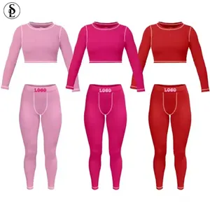 Hoge Kwaliteit Loungewear Dames Set Katoen Geribbeld Custom Logo Plus Size Vrouwen Sets Lounge Wear Tweedelige Set Voor Vrouwen