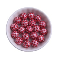 Perles rondes épaisses de 12 mm en gros, perles acryliques solides imprimées en forme de gumball, pour la fabrication de bijoux, 500 pièces par sac