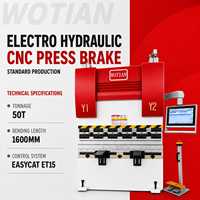 Presse plieuse hydraulique CNC automatique WE67K 50T1600mm de petite taille, contrôle d'angle de précision avancé