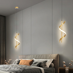 Spiral Pendant <b>Light</b> Modern Minimalist Led Chandelier For Kitchen <b>Dining</b> Room Single Head E26 Touch Control - Product Image 4