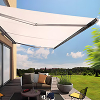 Auvent de porte roulante en aluminium rétractable automatique d'extérieur avec pare-soleil motorisé pour balcon Auvent avec voile en acrylique