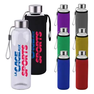 Ramah Lingkungan Penjualan Laris Botol Air Kaca Olahraga 500ML Bebas BPA dengan Pemegang Kantong untuk Kesehatan