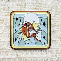2025 pas de minimum d'animaux de compagnie avec des aliments Design métal artisanat Badge noir nickelé 1.25 "taille personnalisé émail dur broche Anime pour sacs