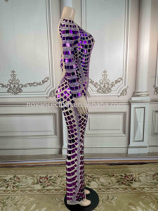 Novance nuovo 2022 vendita calda paillettes nuovo modello stampato <span class=keywords><strong>oro</strong></span> strass abito festa di nozze notte diamante cena abiti eleganti - Product Image 2