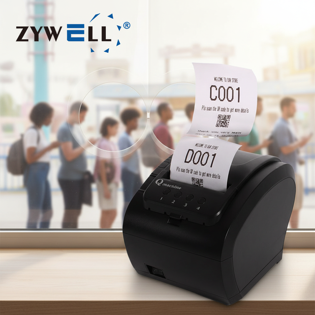4 Group Queue Tickets Queuing Printer ZYWELL ZY307Q 80 mm Thermal Printer Receipt Pos Printer
