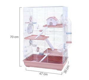 Vente en gros, <span class=keywords><strong>cage</strong></span> en plastique de luxe de 70cm, <span class=keywords><strong>4</strong></span> étages, fil bleu en métal, petit animal de compagnie, furet, <span class=keywords><strong>hamster</strong></span>, maison avec accessoires - Product Image 4