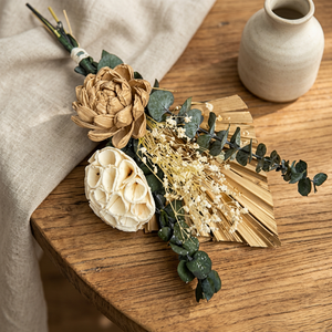 Décoration florale artisanale en feuilles de palmier séchées pour gâteau, écologique et réutilisable, pour mariage et anniversaire - Product Image 1