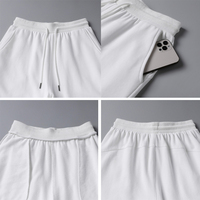 Short décontracté pour homme, couleur unie, logo personnalisé, pantalon de plage fitness cinq tailles, short de course en coton respirant