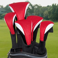 Housses et protections pour têtes de clubs de golf (fer, bois, driver et fairway wood) - Ensemble de 5 pièces en nylon de style C, couleur personnalisée, OEM/ODM