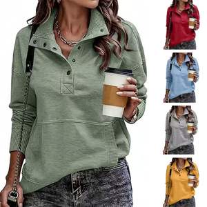 เสื้อสเวตเตอร์คอกลมซับในผ้าขนแกะไซส์พิเศษสำหรับผู้หญิงใส่โลโก้ได้ตามต้องการสไตล์ฮิปฮอปพร้อมปกเสื้อมีฮู้ดสำหรับฤดูใบไม้ร่วง - Product Image 1