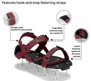 Sandalias Aireadoras para Césped, Zapatos con Púas <span class=keywords><strong>de</strong></span> Aleación para Airear el Suelo, Herramienta para Airear el Césped, Herramienta para Caminar por el Jardín y Aflojar el Suelo - Product Image 2