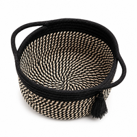 Cesta de Armazenamento Redonda Decorativa de Algodão para Banheiro, Ideal para Cosméticos e Organização em Casa