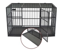 Cage pour animaux de compagnie en métal robuste, grande taille, avec revêtement en poudre, plateau amovible, roulettes pour utilisation intérieure et extérieure