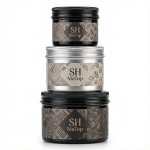 Barattolo Personalizzato Vuoto per Caffè <span class=keywords><strong>in</strong></span> Grani, 250g, <span class=keywords><strong>in</strong></span> Alluminio Nero Lucido - Product Image 4