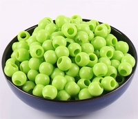 Perles de cheveux en acrylique plastique multicolores de 12 mm, avec grand trou de 6 mm, pour DIY, 500 pièces/sac, environ 350g/sac, vente en gros