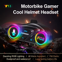 Headset Nirkabel Helm Motor Y13, Speaker, Mendukung Panggilan Hands-free, Earphone untuk Pengendara