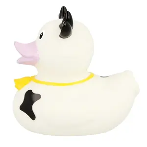 Duck Duck Wholesale Cow Designs Custom Logo Bulk Bathtub Squeaky Yellow Rubber Bath Duck Toys Rubber Duck
