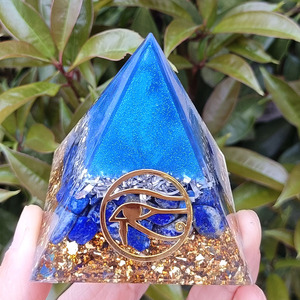 Kogiya <b>Crystal</b> <b>Chip</b> Pyramid Resin Epoxy Craft Eye Of Horus Laser Engraved Home Decoration Desktop Ornament - Product Image 1
