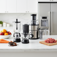 Mixeur-Blender Électrique Multifonctionnel en Acier Inoxydable de Haute Qualité et Puissant avec 3 Vitesses pour la Cuisine Domestique