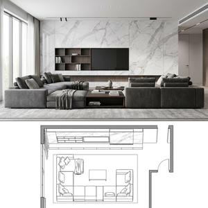 Rendering 3D Certificato CE per Appartamenti di Lusso Moderni con <span class=keywords><strong>Piani</strong></span> di Pavimento del Soggiorno e Soluzioni di Design Grafico - Product Image 3