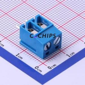 XY300V-A-5.0-2P Screw Terminal Block Through hole Component (THT),P=5mm Connector 1x2P 5mm Blue Through Hole - Product Image 1