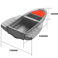 Mini Yacht Portable en PE, Bateau Ponton de Luxe en Plastique, Petit Bateau Pliant Gonflable en Fibre de Verre pour la Pêche et les Appâts