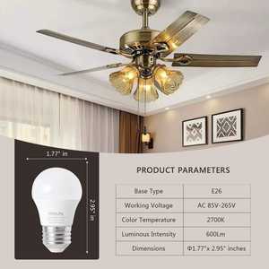 Ampoule LED A15 certifiée ETL de 6 watts, non dimmable, pour ventilateur de plafond, température de couleur lumière du jour 6500K, 30W, culot E26 - Product Image 2