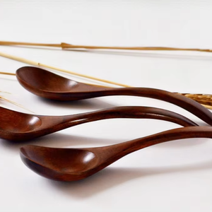 Cucchiaio da Zuppa Creativo Giapponese con Manico Curvo, in Legno Ecologico, Minimalista, per Campeggio, 18CM - Product Image 2