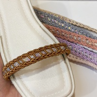 Sangle de chaussure tressée personnalisée avec strass, garniture décorative de haute qualité pour sandales, pantoufles et accessoires de chaussures
